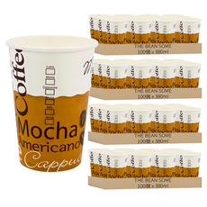 The Bean Some 咖啡豆外帶紙杯 380ml, 4包, 100個