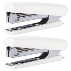 델리 둥근코 미니 스테이플러 10호침 파스텔타입, 화이트, 2개