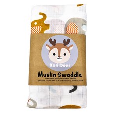 茵秀麗 嬰兒萬用透氣竹纖維雙層紗布包巾, 1.3 x 1.1m, 可愛小象