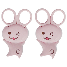 SHIMOMURA 下村 安全剪刀 附磁鐵 兔子, 88x53x15mm 不鏽鋼 ABS樹脂 碳鋼, 2個