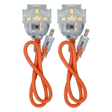 FONG HUA 崶華 C型動力線 附過載 2孔, 2尺, 紅色 + 灰色, 2個