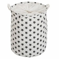 VERSA 收納洗衣籃 聚酯纖維棉尼龍材質, 星星 白色 + 黑色