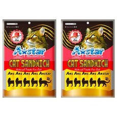 A star 貓薄荷夾心餡餅 小包分裝 方便攜帶 均勻搖晃 快速可食用 安撫愛貓情緒, 鮮蝦鮪魚, 100g, 2袋