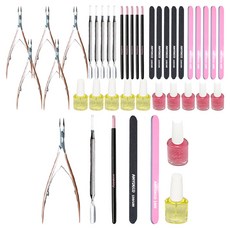 Anydeco 指甲護理套裝 7 款, 鉗子 + 石頭推進器 + 金屬推進器 + 角質層油 + 指甲強化劑 + 指甲銼 + 緩衝液, 6組