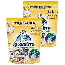 La Antigua Lavandera 4合1洗衣膠囊 百花, 46顆, 2袋