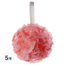 블랙조인 풍성한 거품 레이스 대왕 샤워볼, 핑크, 5개, 1개입