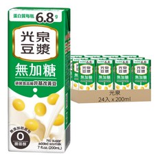 光泉 無加糖豆漿, 200ml, 24入