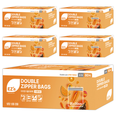 EZn 標準雙層夾鏈袋 冷藏冷凍兩用, 大(L), 80入, 5盒