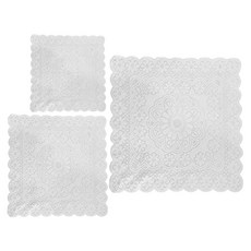 花朵蕾絲桌布3件組, 單一顏色, 小(60 x 60 cm), 中(90 x 90 cm), 大(120 x 120 cm)