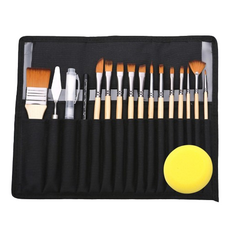 Allode 多合一刷具收納包 刷具16p + 收納包 + 海綿組 TYPE 03 杏桃色, 1套