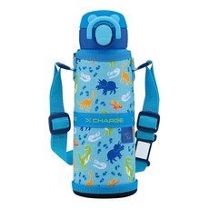 ZOJIRUSHI 象印 小熊鎖定扣童用不銹鋼保溫杯, 叢林恐龍 藍色, 480ml, 1個