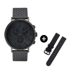 Timex 男士計時皮革錶帶時尚腕錶 41 mm + NATO 錶帶 TW2R97800