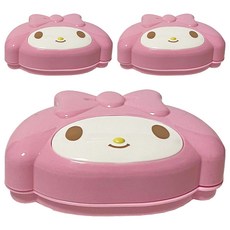Hello Kitty 凱蒂貓 肥皂盒附蓋 可愛造型 浴室收納, 美樂蒂 My Melody, 3個