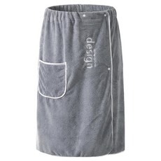 Inart 男士防滑落扣環式浴袍, 灰色, 1個