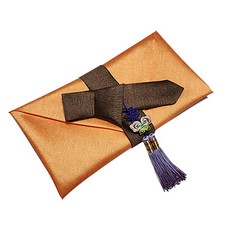 誠心典雅蝴蝶結飾禮金包巾 + 禮金信封, 橘色, 1套