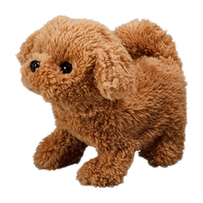 IWAYA 甜甜屋 電動玩具 貴賓狗 絨毛布, Brown, 1個, 13cm