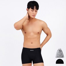 AQUATICA 男款四角泳褲 BAF05+泳帽+收納袋組