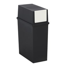 LIVINGSMILE 푸시도어 모던 휴지통, 블랙