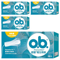 o.b. 歐碧 衛生棉條, 普通型, 16個, 4盒