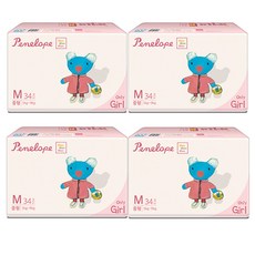 페넬로페 씬씬씬 에어슬림 밴드형 기저귀 여아용, 중형(M), 136매