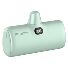 TOTOLINK 快充直插式行動電源 iPuppy5000L, PD 20W, LED電量顯示, Lightning, 幻綠色