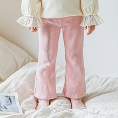 Lala Amang 女童款溫柔羅紋天鵝絨喇叭褲