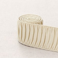 HAPPY BEARS Rebonne 褶皺腰帶鬆緊帶 50 mm, 米色, 2個