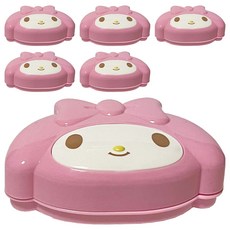 Hello Kitty 凱蒂貓 肥皂盒附蓋, 白色, 6個, 卡通造型, 浴室收納, 美樂蒂 My Melody