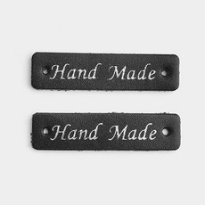 해피베어스 핸드메이드 가죽 라벨, 블랙, 6개