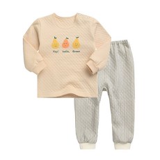 綠貝貝兒童冬季提莫保暖內衣上下套裝