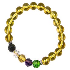 五行小晶鑽手鍊, 黃水晶, 18cm