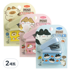 PINKFOOT 喵喵迷你釘書機3件組, 2套, 混合顏色