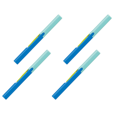 PLUS 普樂士 Twiggy 攜帶式筆型剪刀 弧線刀刃 單手即可簡單的鎖定/解除刀刃 安全蓋帽 附吊掛孔, 藍色, 4支