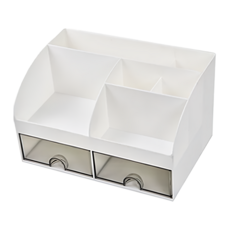 四格收納筆筒 F0685 20.8 x 14 x12.5cm 385g, 白色, 1個