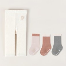 HAPPY PRINCE 孩童純棉內搭褲+保暖長襪 3雙