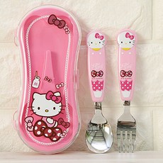 LILFANT Hello Kitty 幼兒餐具組, 粉色, 1組