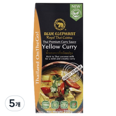 블루엘리펀트 옐로우 커리 소스, 200g, 5개