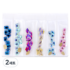 MEIBROWN 大容量美甲飾品 極光色綜合美甲鑽飾套組 M02218, 混合顏色, 2套