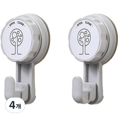 다용도 흡착식 후크, 4개, 그레이