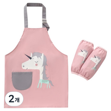 투데이리빙 바른리빙 베베코 방수 어린이 앞치마 M + 토시 FREE 세트, 유니콘, 2개