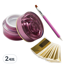 SM IVIT Bettertone 玫瑰建構透明凝膠 5g + 筆刷 + 指甲紙託 50p, 混合色, 2套