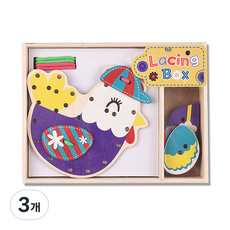 해피타운 8종 원목 실꿰기, 꼬꼬닭, 3개