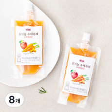 배냇밀 유기가공식품 인증 수제퓨레, 100g, 8개, 혼합맛(사과/당근)