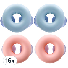 River Green吸附甜甜圈牙刷架, 粉色+藍色, 16個