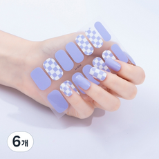 簡約DIY美甲貼, 6個, 0234 紫色格紋