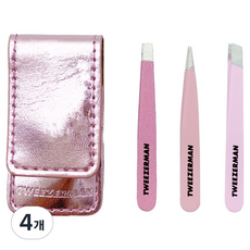 TWEEZERMAN 微型迷你鑷子3件組, 4個, 粉紅色