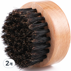 Mantoolkits 圓形原木黑豬毛刮鬍刷, 1入, 2個