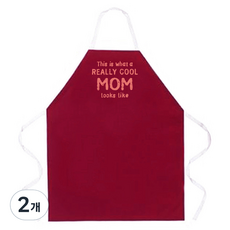 애티튜드에이프런즈 리얼리 쿨 맘 에이프런, 혼합 색상, 2개