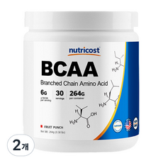 nutricost 支鏈胺基酸補充粉 Fruit Punch風味, 2個, 264g