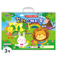 종이나라 컬러스케치북, 12매, 3개